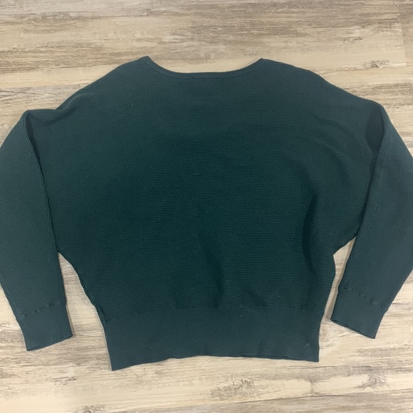 Express Oversized Keyhole Balloon Sleeve Green Ribbed Heavy Knit Sweater Large - Picture 5 of 6